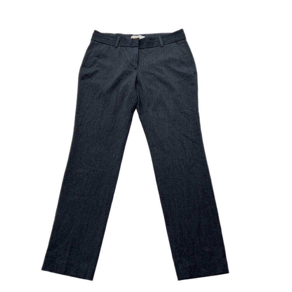 Michael Kors Dress Pants Womens Size 6 Gray Mid Rise Straight Leg Stretch Pocket